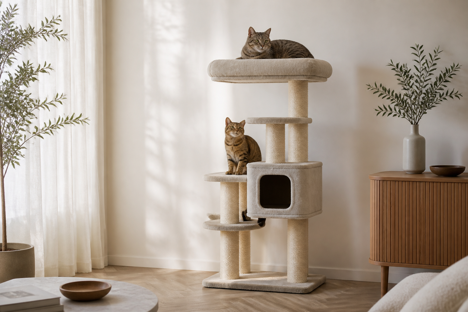 Kattenklimmeubel voor twee katten: welke uitvoering koop je?