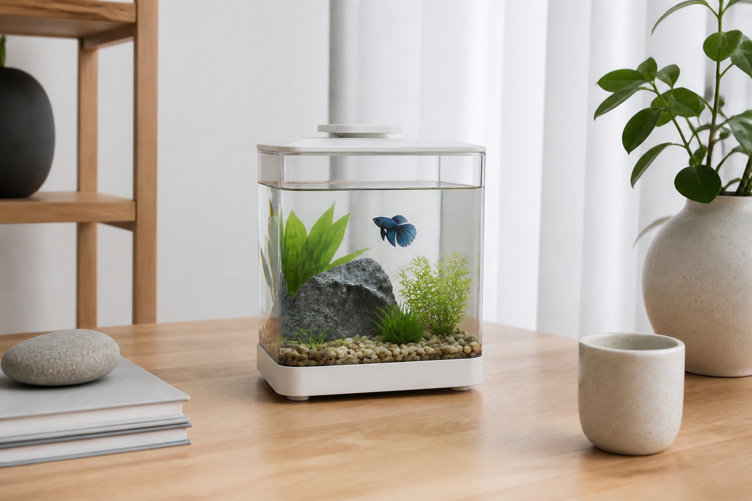 Welk mini-aquarium past in een studentenkamer onder 50 euro?